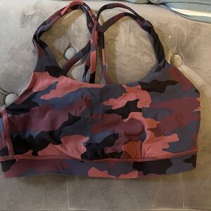 lululemon athletica Camo Sports Bra - Black, Red, and Blue